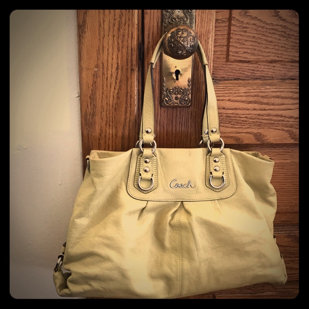 Authentic Coach yellow handbag